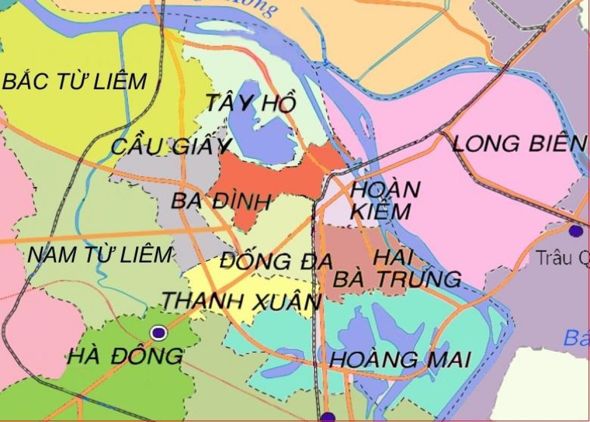 Kaart van die dong ha distrik hanoi