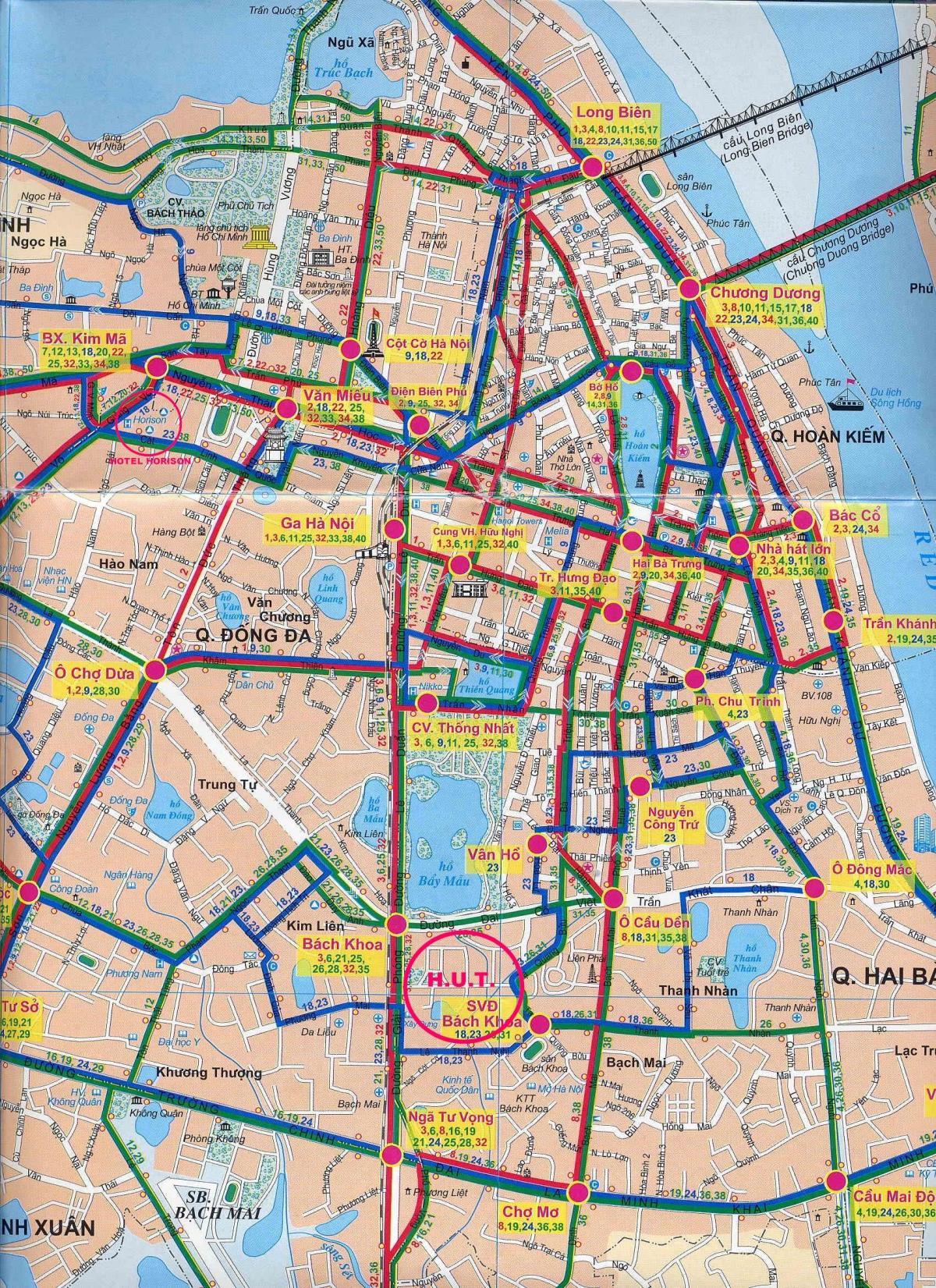 Kaart van hanoi bus roete 17