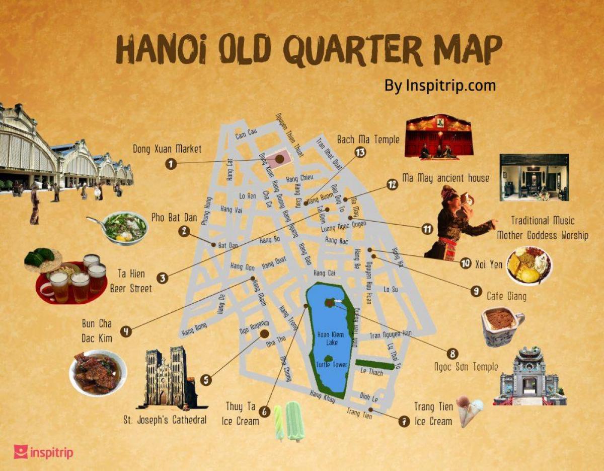 straat kaart van hanoi ou kwartaal